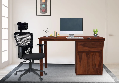 Oliver Study Desk and Jonas Revolving Chair Combo